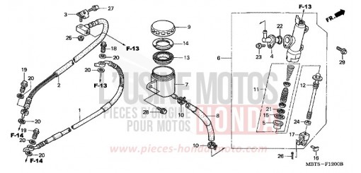 HAUPTBREMSE, HINTEN ZYLINDER (XL1000V) XL1000V4 de 2004